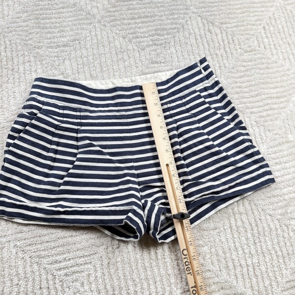 J Crew Chino Shorts Womens 4 Stripe Cotton Linen Casual Summer Nautical Resort - Picture 5 of 11